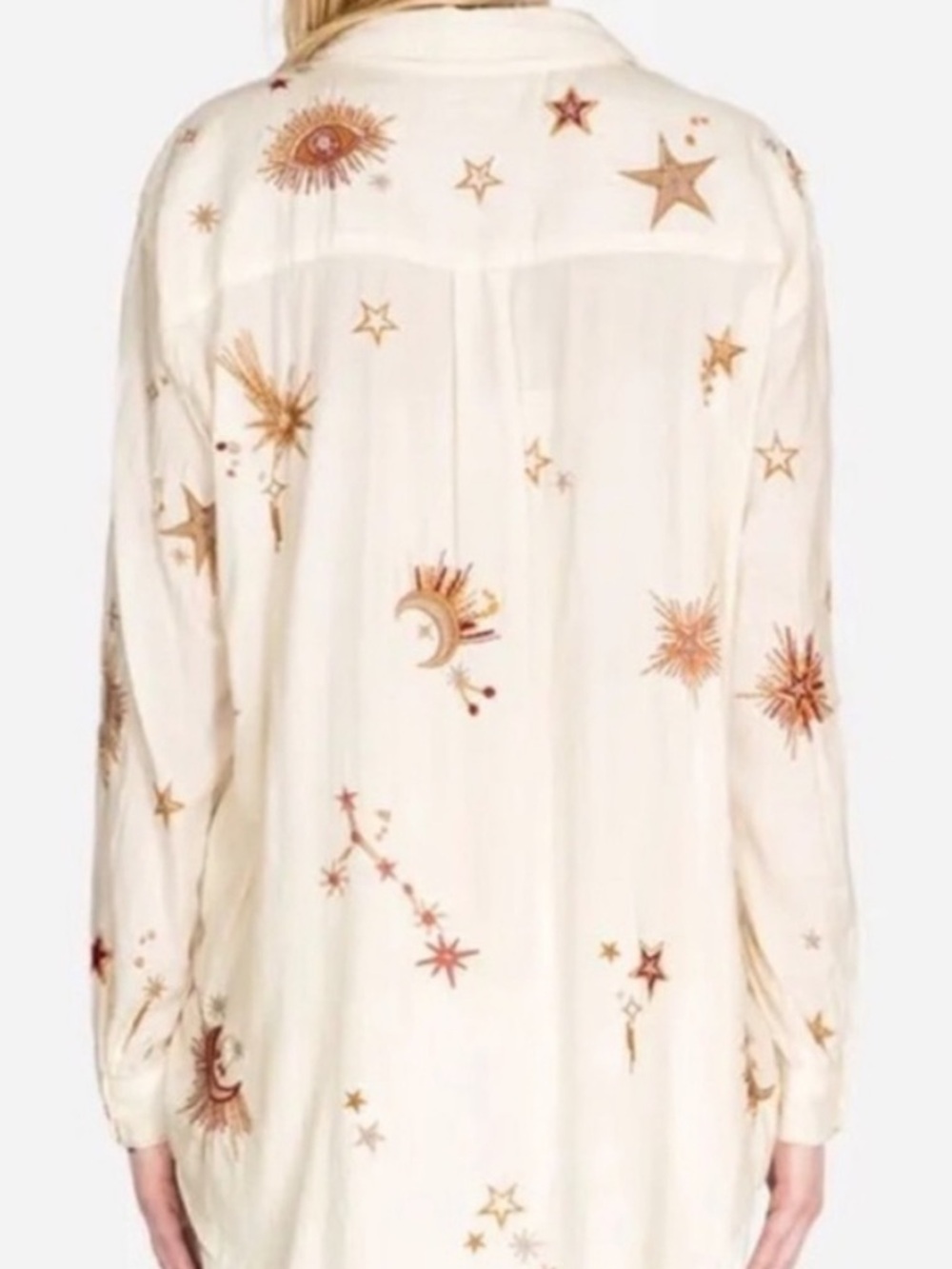 Johnny Was Estrella embroidered constellation blouse NWT RARE (oversized) - Picture 6 of 11